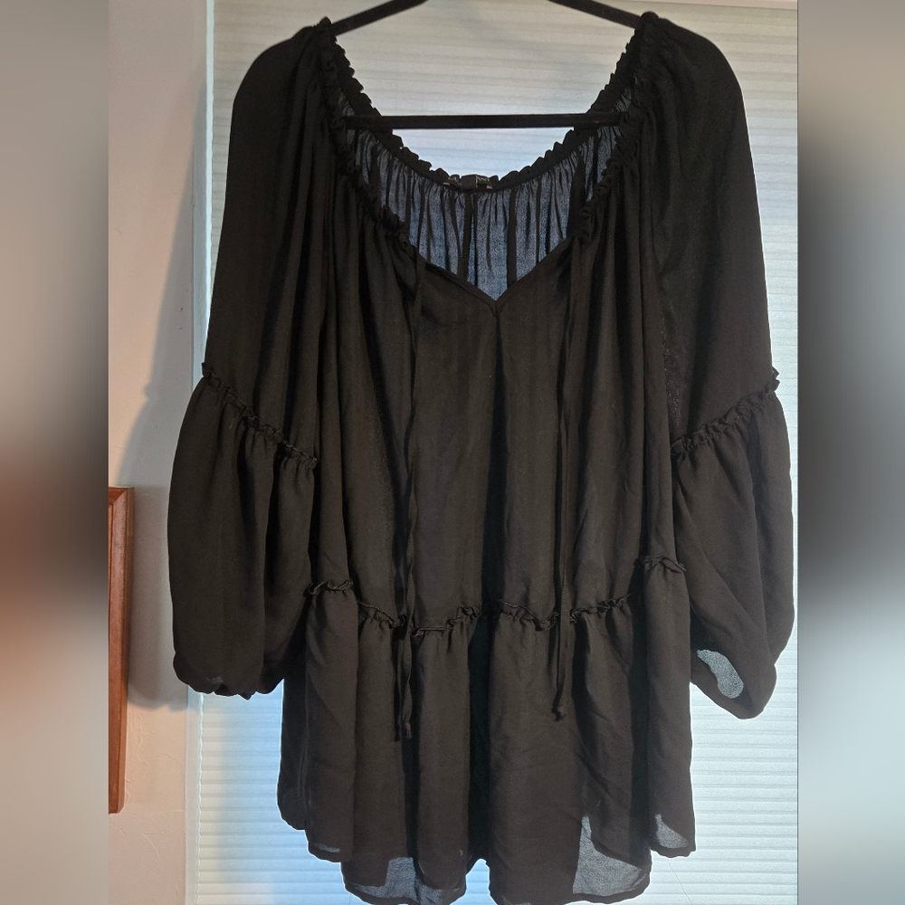 *SALE* Lane Bryant 22/24 Sheer Black Blouse